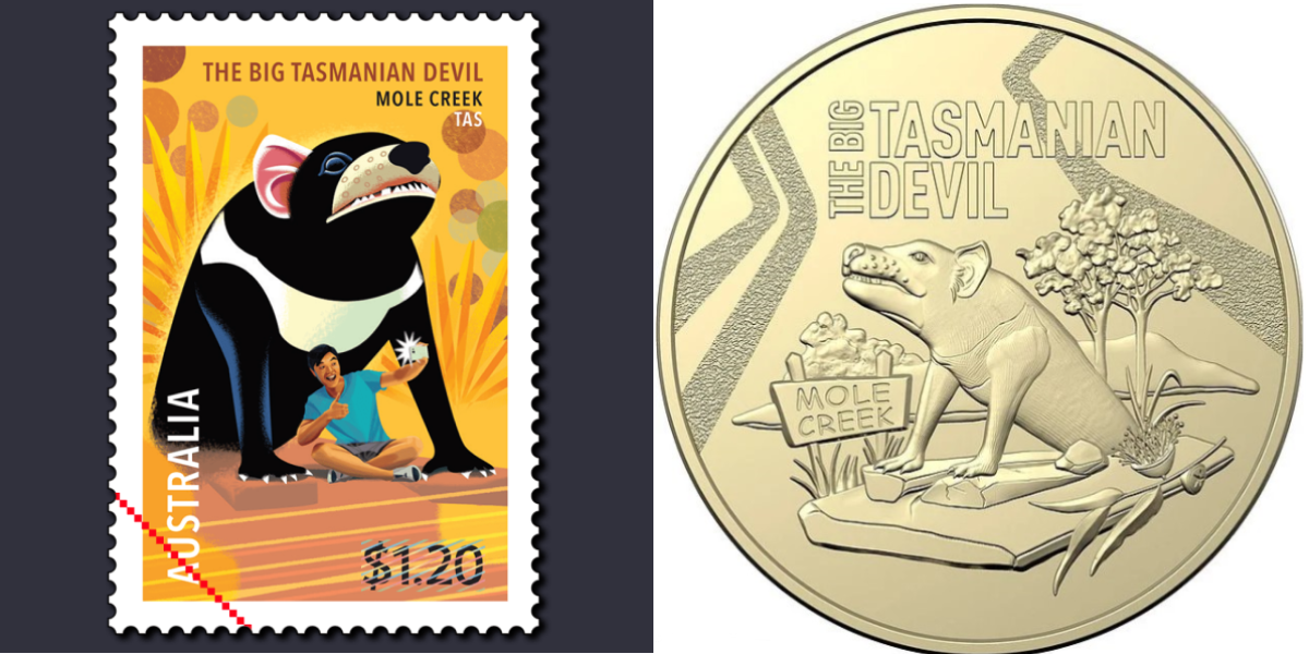 Big Tassie Devil featured on coin and stamp, but no Big Penguin - 7XS